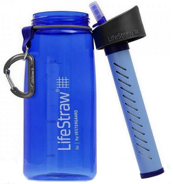 Cestovní filtr na vodu LifeStraw Go s nádobou 1 litr modrá